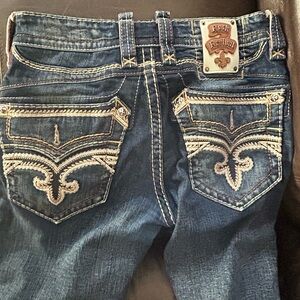 Rock Revival Men’s Dark Blue Boot Cut Jeans